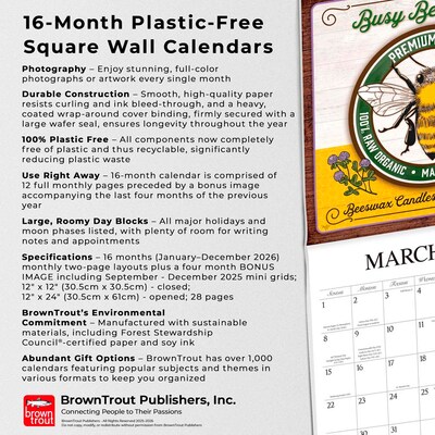 2026 BrownTrout Farmer's Market 12" x 12" Monthly Wall Calendar (9781773728704)