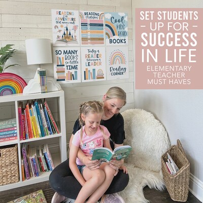 Hadley Designs 11" x 14" Boho Reading Posters For Classroom Library Decor, 6/Set (HDDX004A2EQN7)