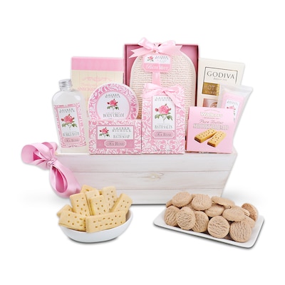 Alder Creek Roses for Relaxation Spa Gift Basket, Pink (FG04413)