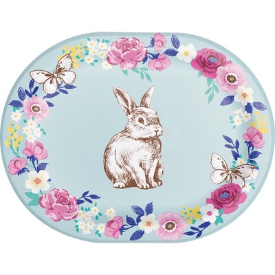 Say Hooray! Sights of Spring Oval Paper Plates and Dinner Napkins Set, 48/Pack (DTC9648E2H)