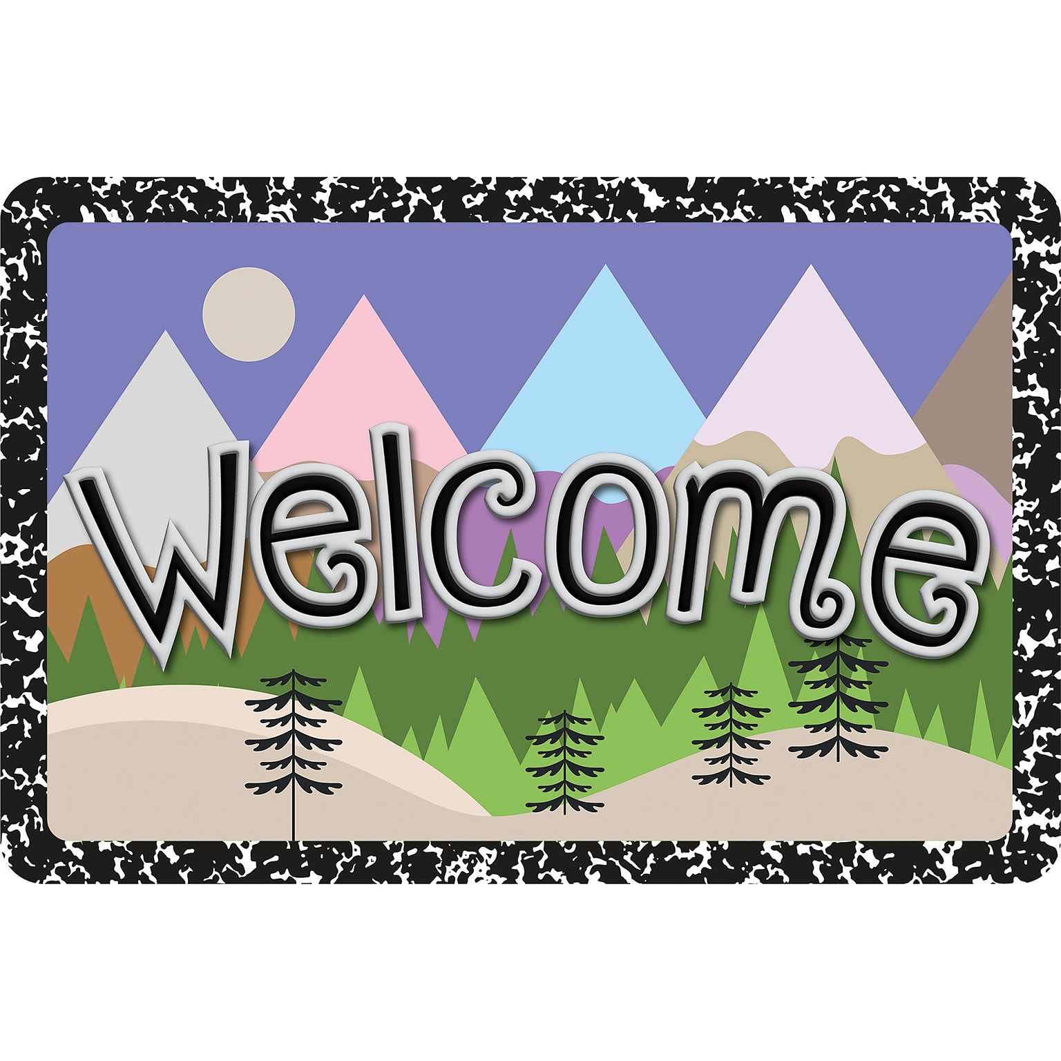 Ashley Productions The Original Fun Mat, Welcome Mat, 15.5 x 23.5, Magic Mountains Welcome (ASH91559)