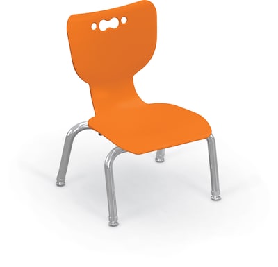 MooreCo 10 Hierarchy Student Chair with 4 Legs, Orange/Chrome Base (703673561808)