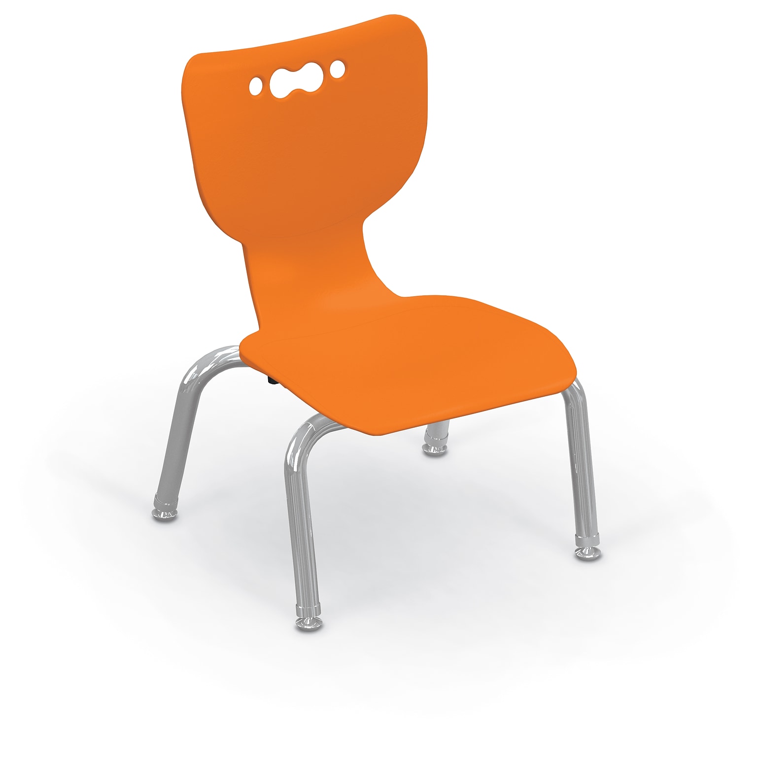 MooreCo 10 Hierarchy Student Chair with 4 Legs, Orange/Chrome Base (703673561808)