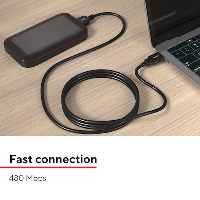 Staples TECH 16 ft. USB-A to USB-B Cable, Male to Male, Black (ST62440)