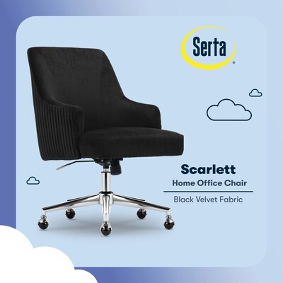 Serta Scarlett Ergonomic Velvet Swivel Computer and Desk Chair, Black (CCHR10011D)
