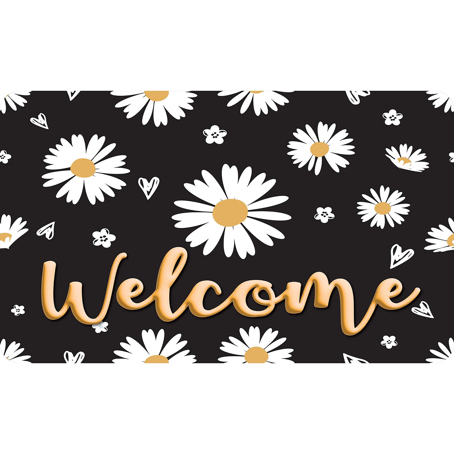 Ashley Productions The Original Fun Mat, Welcome Mat, 18 x 30, Daisies Welcome (ASH91300)