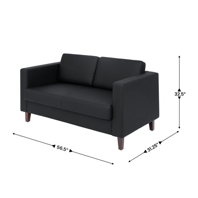 Flash Furniture Hercules Artemis LeatherSoft Reception Loveseat, Black (ZB89212SBLK)