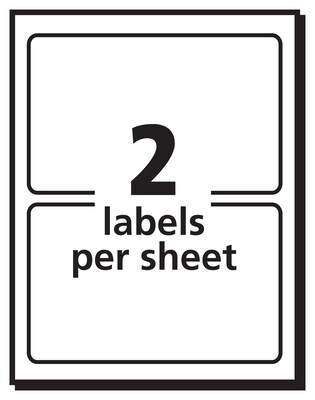 Avery Adhesive Laser/Inkjet Name Badge Labels, 2 1/3" x 3 3/8", White with Blue Border, 100 Labels Per Pack (5144)