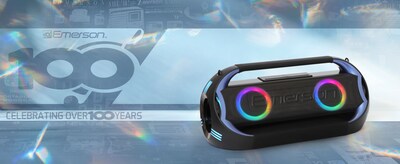 Emerson Triad Grip Portable Bluetooth LED Party Speaker, Black (EDSP-5000)