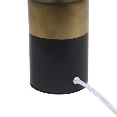 Simple Designs Two Toned Basics Table Lamp, Black and Gold (LT1114-BLK)