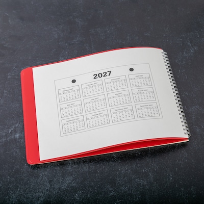 2027 Medical Arts Press® 8 1/2" x 11" Daily Appointment Log, Red (3109727)