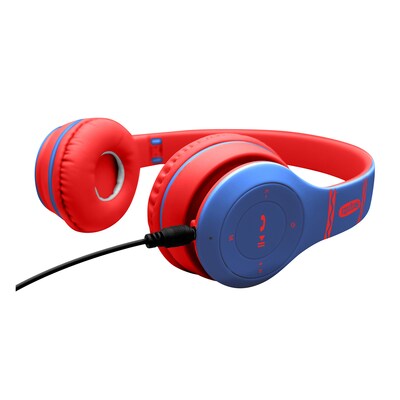 Crayola Boost Active Wireless Over-Ear Headphones, Bluetooth, Blue/Red (CHPBT348)
