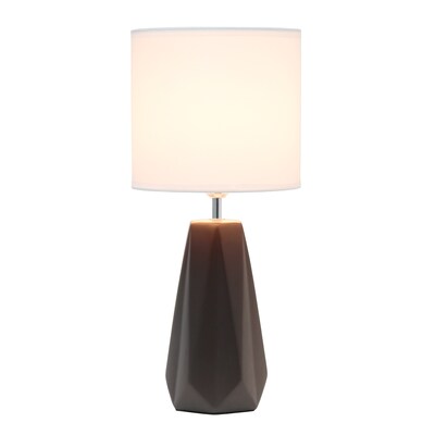 Simple Designs Ceramic Prism Table Lamp, Espresso Brown (LT2082-BWN)