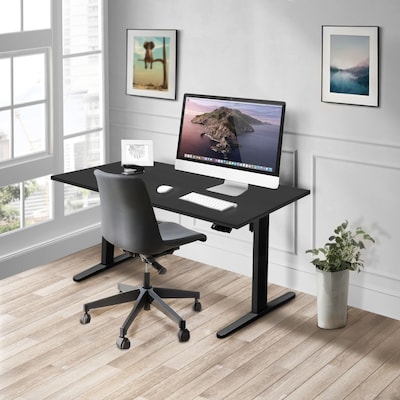 Mount-It! 55W Electric Rectangular Adjustable Standing Desk, Black (MI-18087)