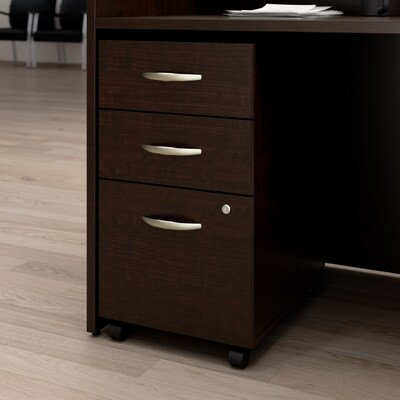Bush Business Furniture Arrive 3 Drawer Mobile File Cabinet - Assembled, Mocha Cherry (ARF116MR-Z)
