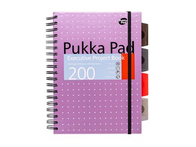 Pukka Pad Metallic 5-Subject Subject Notebooks, 6.9" x 9.8", College Ruled, 100 Sheets, Assorted Colors, 3/Pack (9589-MET)