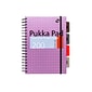 Pukka Pad Metallic 5-Subject Subject Notebooks, 6.9" x 9.8", College Ruled, 100 Sheets, Assorted Colors, 3/Pack (9589-MET)