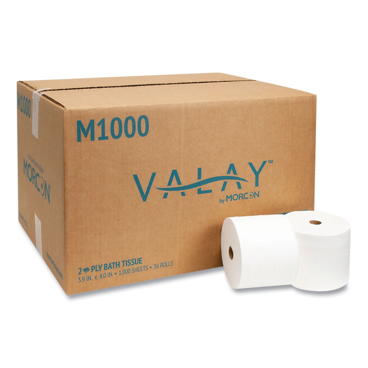 Morcon Small Core Bath Tissue, 2-Ply, White, 1,000 Sheets/Roll, 36 Rolls/Carton (MORM1000)
