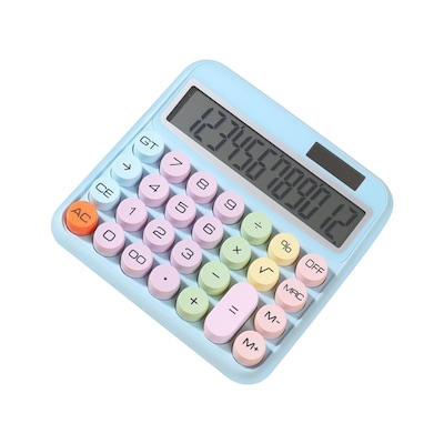 SaharaCase 12-Digit Battery/Solar Powered Desktop Calculator, Blue (KB50)