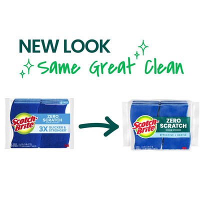 Scotch-Brite Zero Scratch Scrub Sponge, Blue, 6/Pack (526-5)