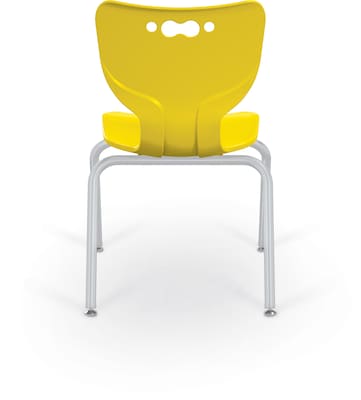 MooreCo 14 Hierarchy Student Chair with 4 Legs, Yellow/Platinum Base (703673562195)