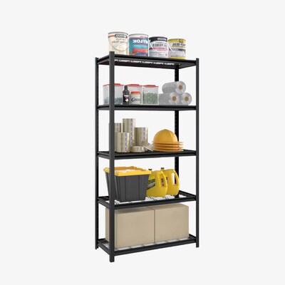 FlexiSpot 5-Shelf Metal Light Duty Wire Storage Shelving, 72 x 36 x 16, Black (CJ017-DK)