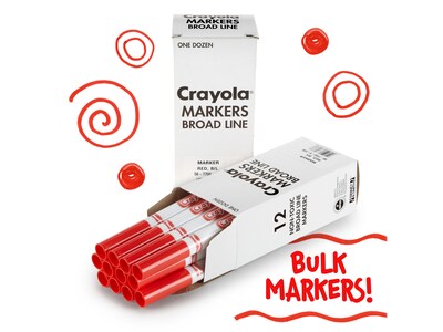 Crayola Marker, Broad, Red, Dozen (587700038)