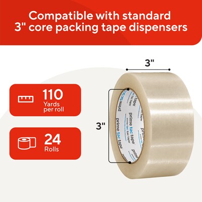 Staples SI Acrylic Carton Sealing Tape, 3” Wide, Clear