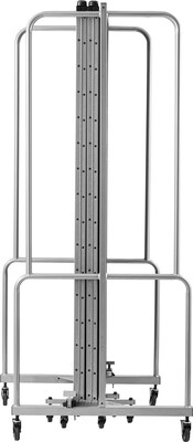 National Public Seating Robo Series 5-Panel Folding Mobile Room Divider, 72"H x 72"W, Grey Fabric (RDG6-5PT02)