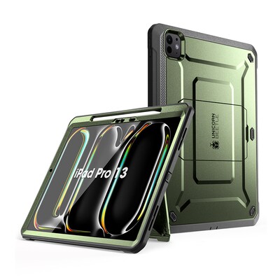 SUPCASE Unicorn Beetle Pro Plastic 13" Fullbody Case for iPad Pro 13" 7th Generation, Green (SIP2413UBPSPGD)