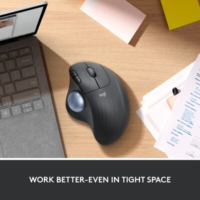 Logitech ERGO M575 Wireless Ergonomic Trackball Mouse, Black (910-007026)
