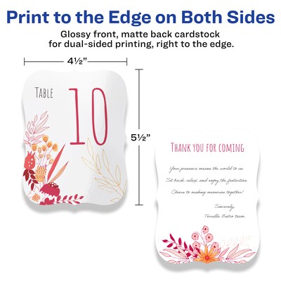 Avery Integrated Cards, 4.25" x 5.5", Glossy White, 50/Pack (95277)