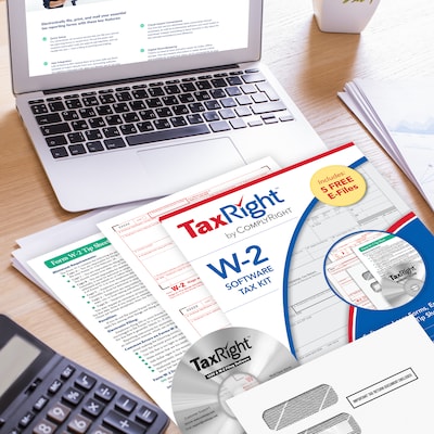 ComplyRight TaxRight 2023 W-2 Tax Form Kit with eFile Software & Envelopes, 6-Part, 25/Pack (SC5650ES25)