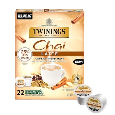 Twinings Chai Latte Black Tea, Keurig® K-Cup® Pods, 22/Box (TNA78919)