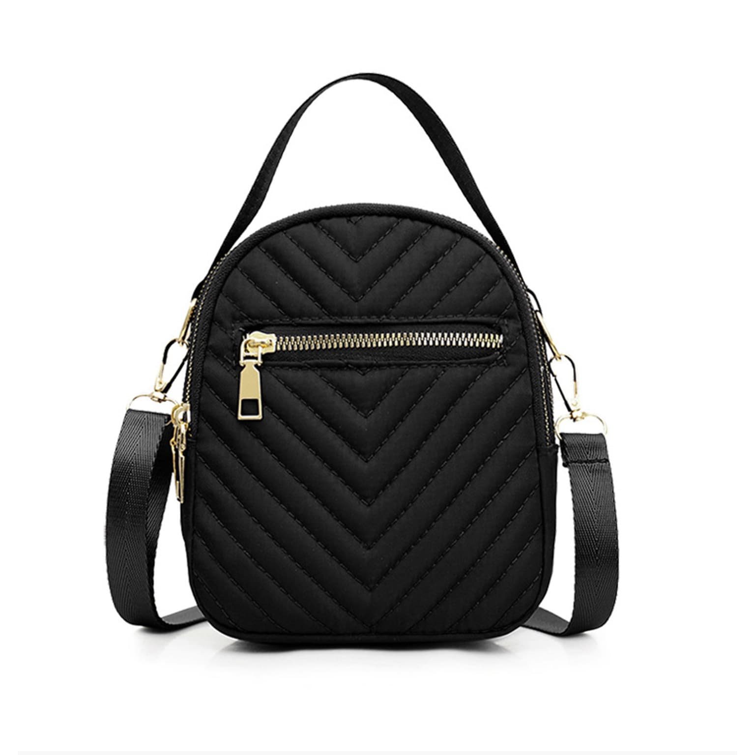 Nicci Polyester Cross-Body Quilted Bag, Black (CB3240510C-BLK)