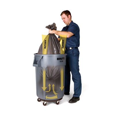 Rubbermaid Plastic Trash Can, 44 Gallon, Gray (FG264360GRAY)