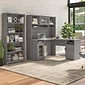 Bush Furniture Cabot 60"W L Shaped Computer Desk with Hutch and 5 Shelf Bookcase, Modern Gray (CAB011MG)