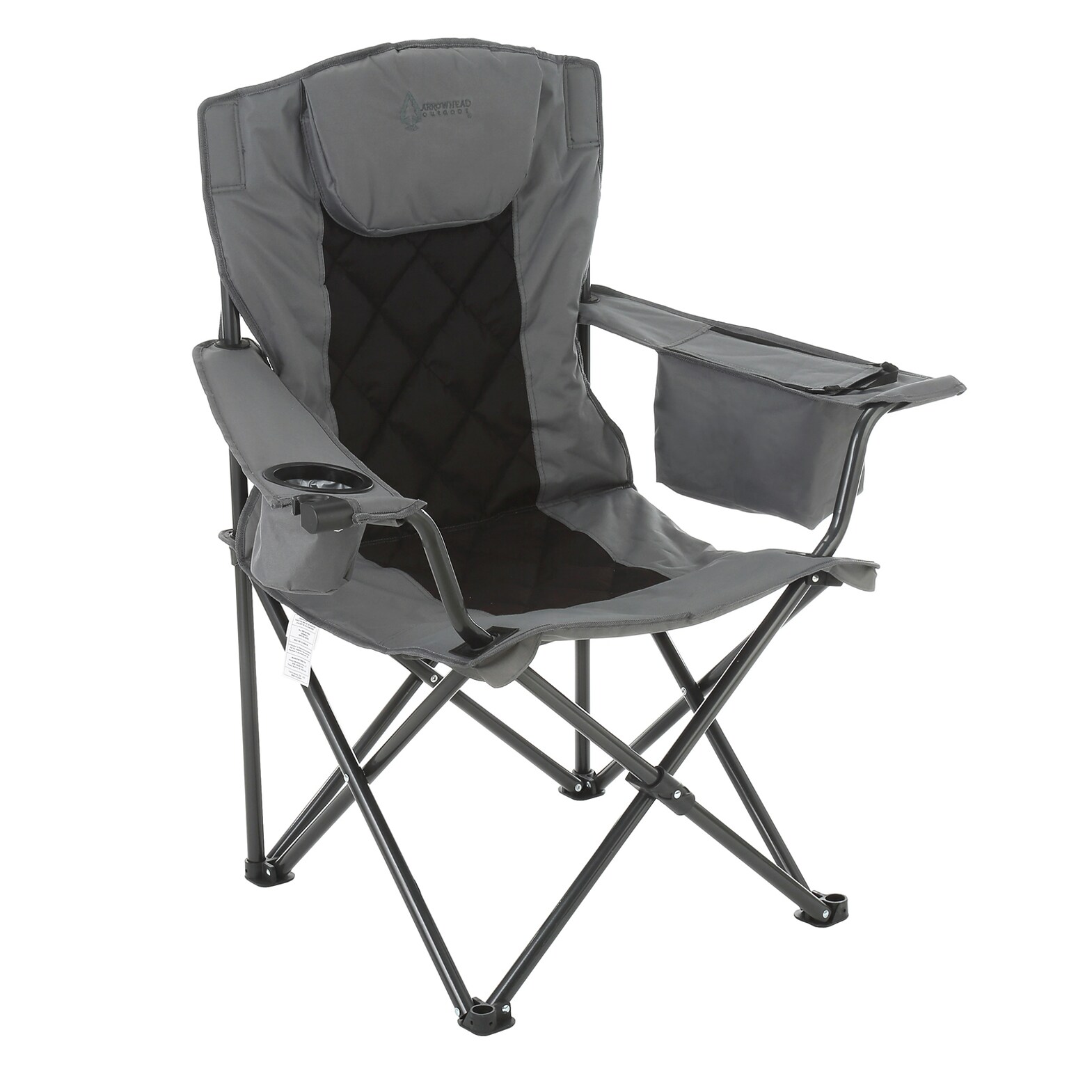 Arrowhead Outdoor Quad 6-Can Armrest Outdoor Chair, Granite Gray (TSRTKKS0316U)