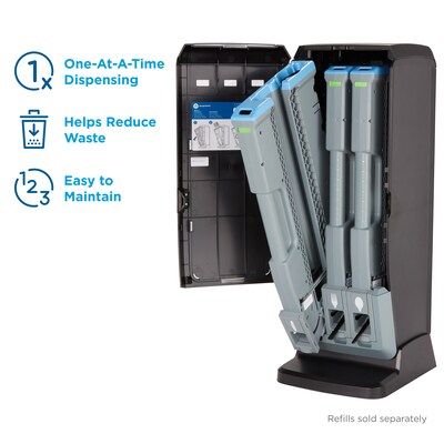 Dixie Ultra SmartStock Series-T Plastic Tri-Tower Cutlery Dispenser, Black (DUSSTDSP3)
