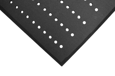M + A Matting Cushion Complete Anti-Fatigue Commercial Drainage Floor Mat, 3 x 10, Black (4960310900)