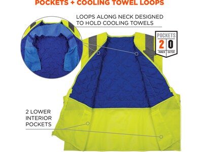 Chill-Its 6668 High-Visibility Safety Cooling Vest, XXL, Lime (12716)