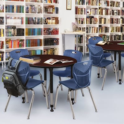Regency Kee 42 Round Height Adjustable Classroom Table - Mahogany