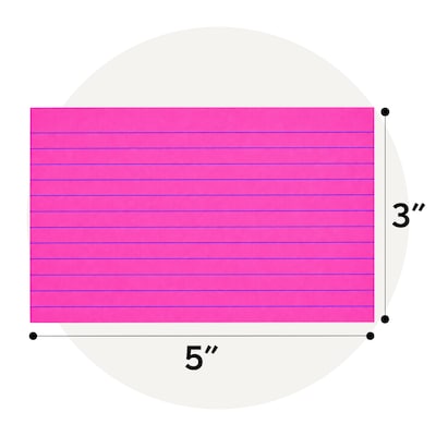 Staples Index Cards, 3" x 5", Lined, Neon Assorted Colors, 300 Pack – Bright Ruled Cards for Studying, Notes & Projects