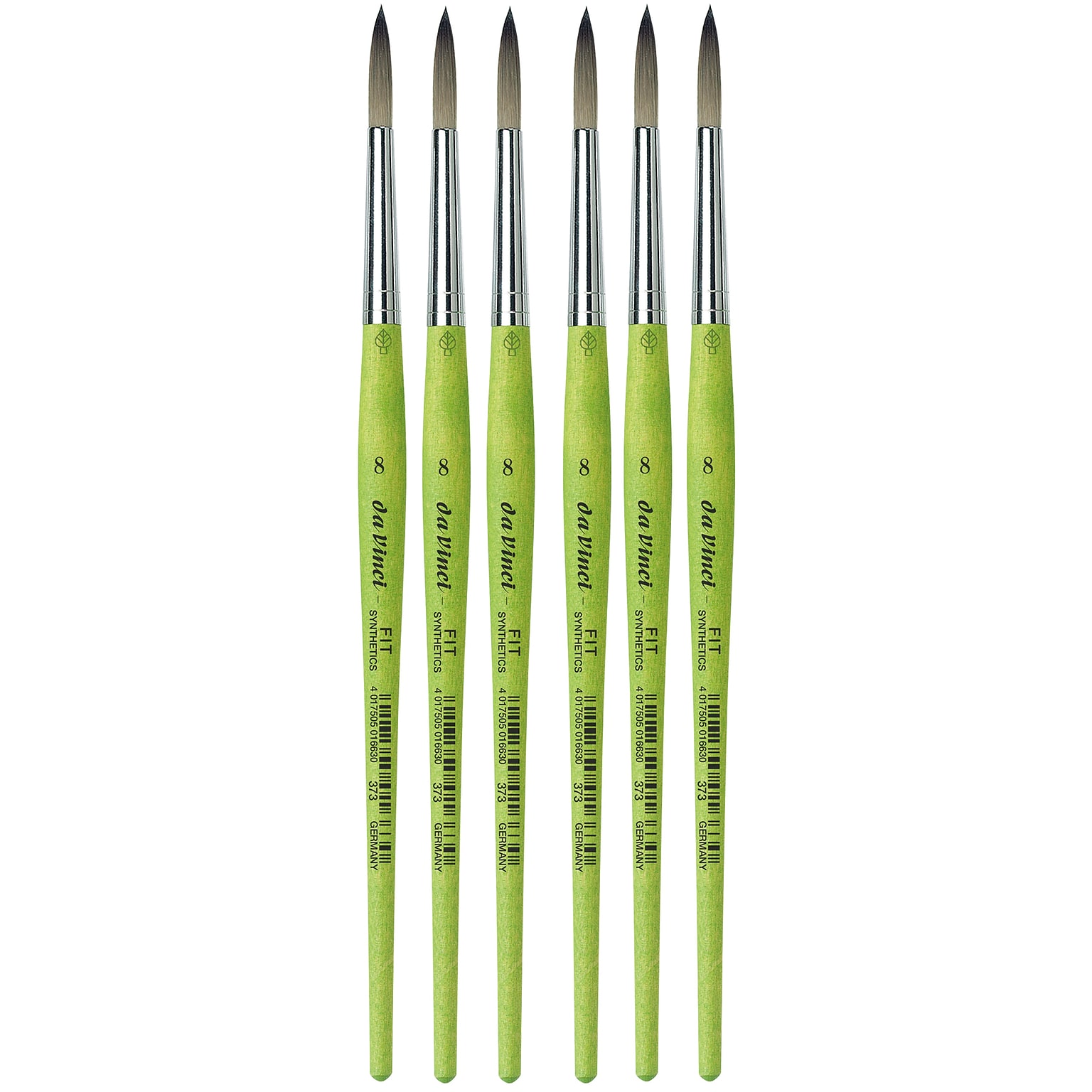 da Vinci FIT Mixed Media Synthetic Bristle, Round Brush, 6/Pack (DVXVA3738-6)