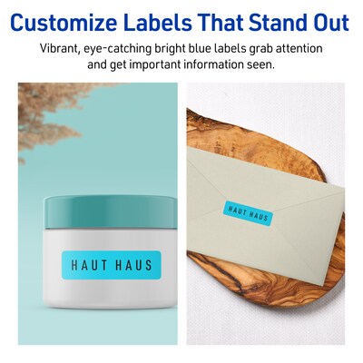Avery Printable Rectangle Multipurpose Labels, 2/3" x 1-3/4", Bright Blue, 3520/Box (94209)