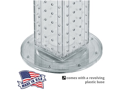 Azar Displays 12" x 4" Pegboard 4-Sided Revolving Counter Display, Clear, Each (700220-CLR-2C16)