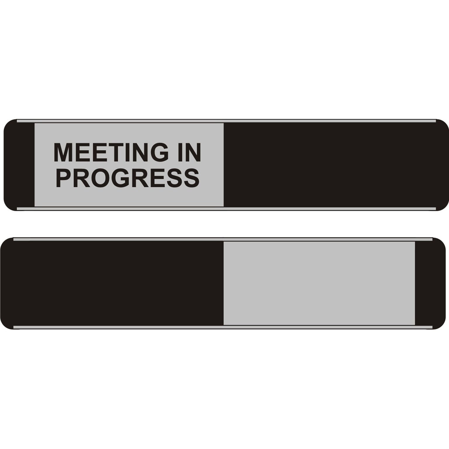 Seco Adhesive Meeting in Progress Sliding Sign, 10 x 2, Black/Gray (OF141)
