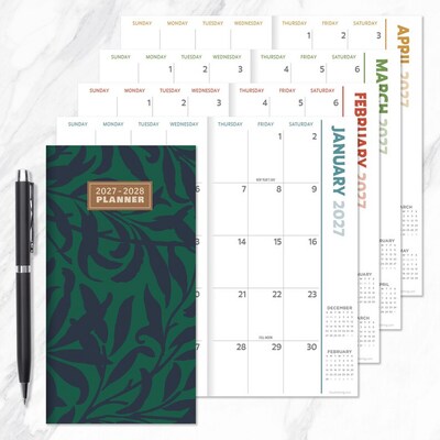 2027 TF Publishing Long Weekend 3.5" x 6.5"  Monthly Standard Planner, Paperboard Cover, Multicolored (27-7034)