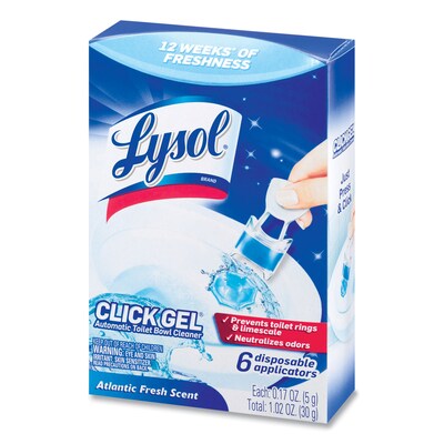 Lysol Click Gel Automatic Toilet Bowl Cleaner, Atlantic Fresh, 6/Pack, 4 Packs/Carton (192008905900)