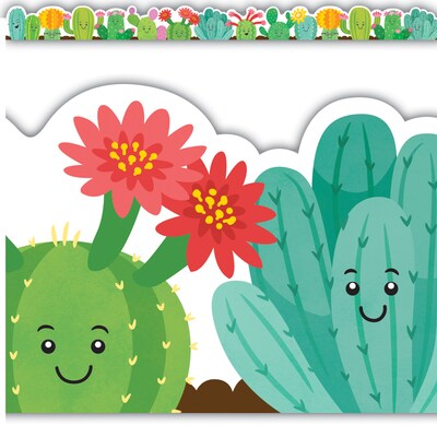 Teacher Created Resources Die-Cut Border Trim, 3" x 2.92', Happy Cactus Crew, 12/Pack, 6 Packs/Bundle (TCR6954-6)